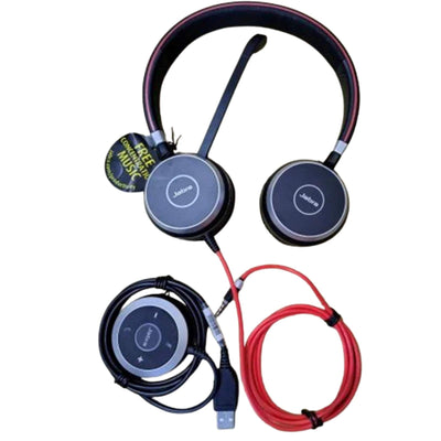 Jabra Evolve 40 Wired On Ear Headphone with Mic Black (Good Condition) - Alternate View