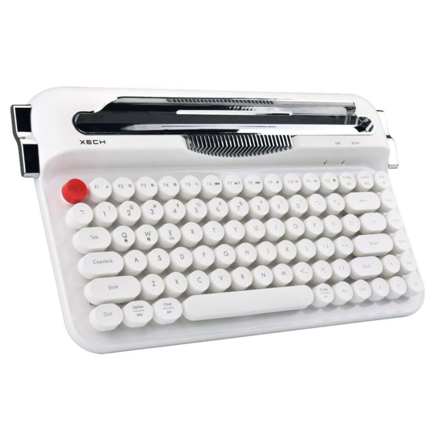 Xech Typewriter Wireless Keyboard | Retro Vintage Design with Round Keycaps (Unboxed - Brand Warranty)
