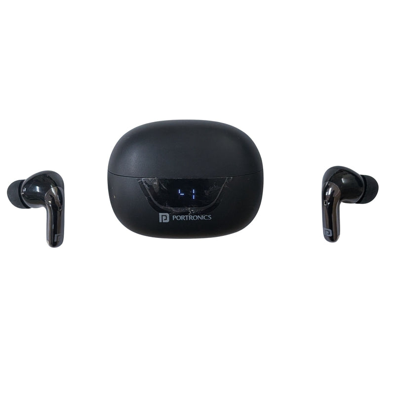 Portronics Harmonics Twins 28 in Ear Earbuds,Smart ANC Black