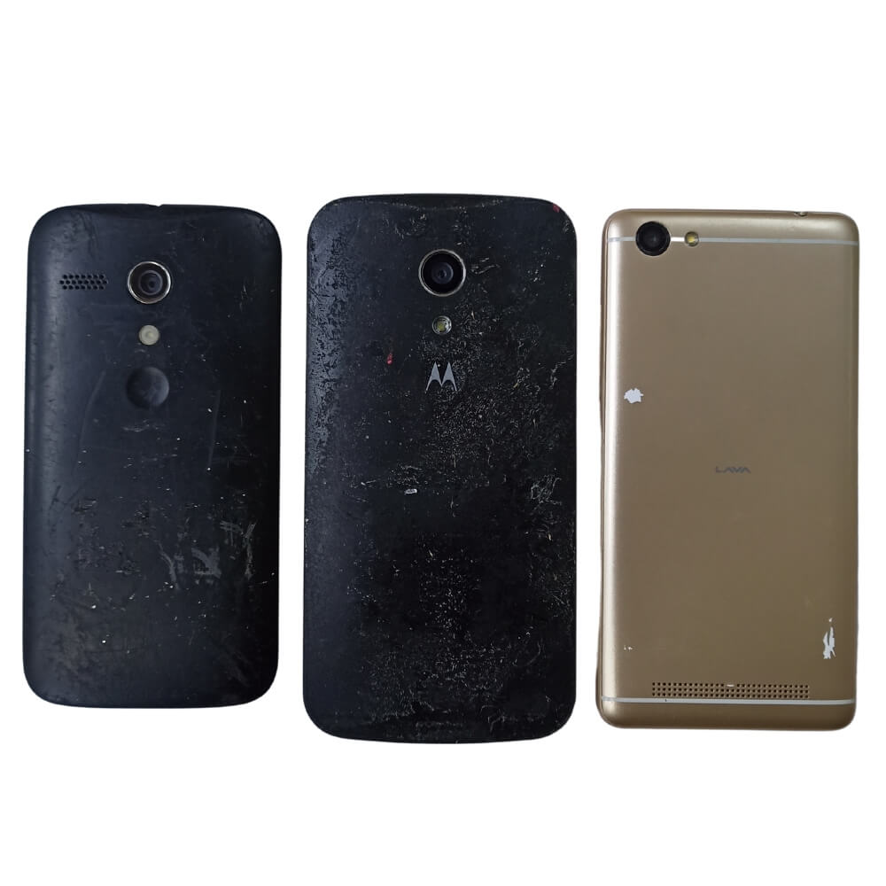 Combo of Used Motorola Moto G 1st Gen + Moto G 2nd Gen and Lava A77 Mobiles