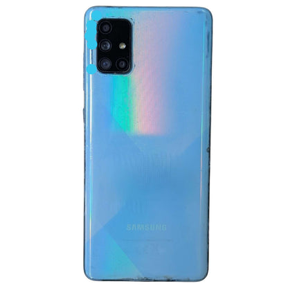 Back View Of Samsung Galaxy A71 128GB 6GB RAM Prism Crush Blue (Refurbished)