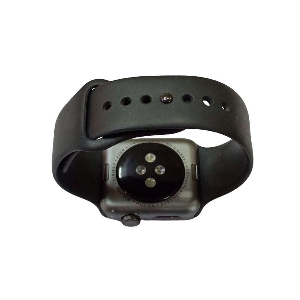 Back View Of Apple Watch Series 3 GPS Aluminum 42mm (A1859) Grey (Good Condition)