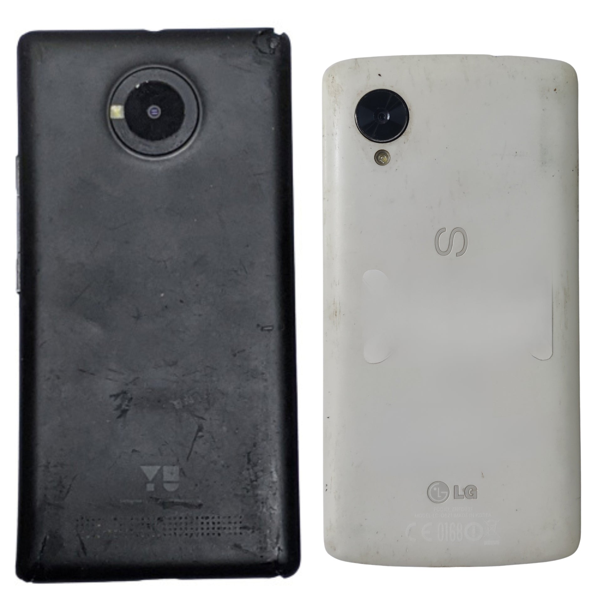 Back View Of Combo Used YU Yunique And LG Nexus 5 