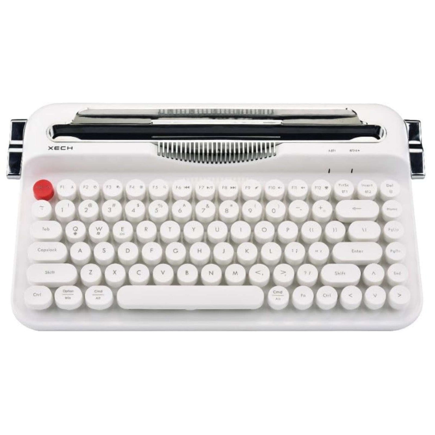 Xech Typewriter Wireless Keyboard | Retro Vintage Design with Round Keycaps (Unboxed - Brand Warranty)