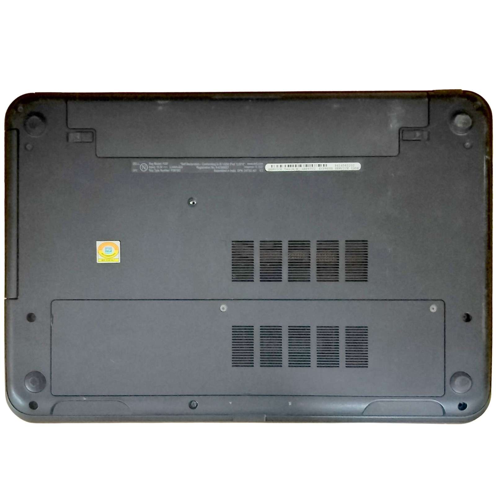 Back Panel Of Used Dell Inspiron 3537 15.6" 500GB HDD 8GB RAM Black Laptop