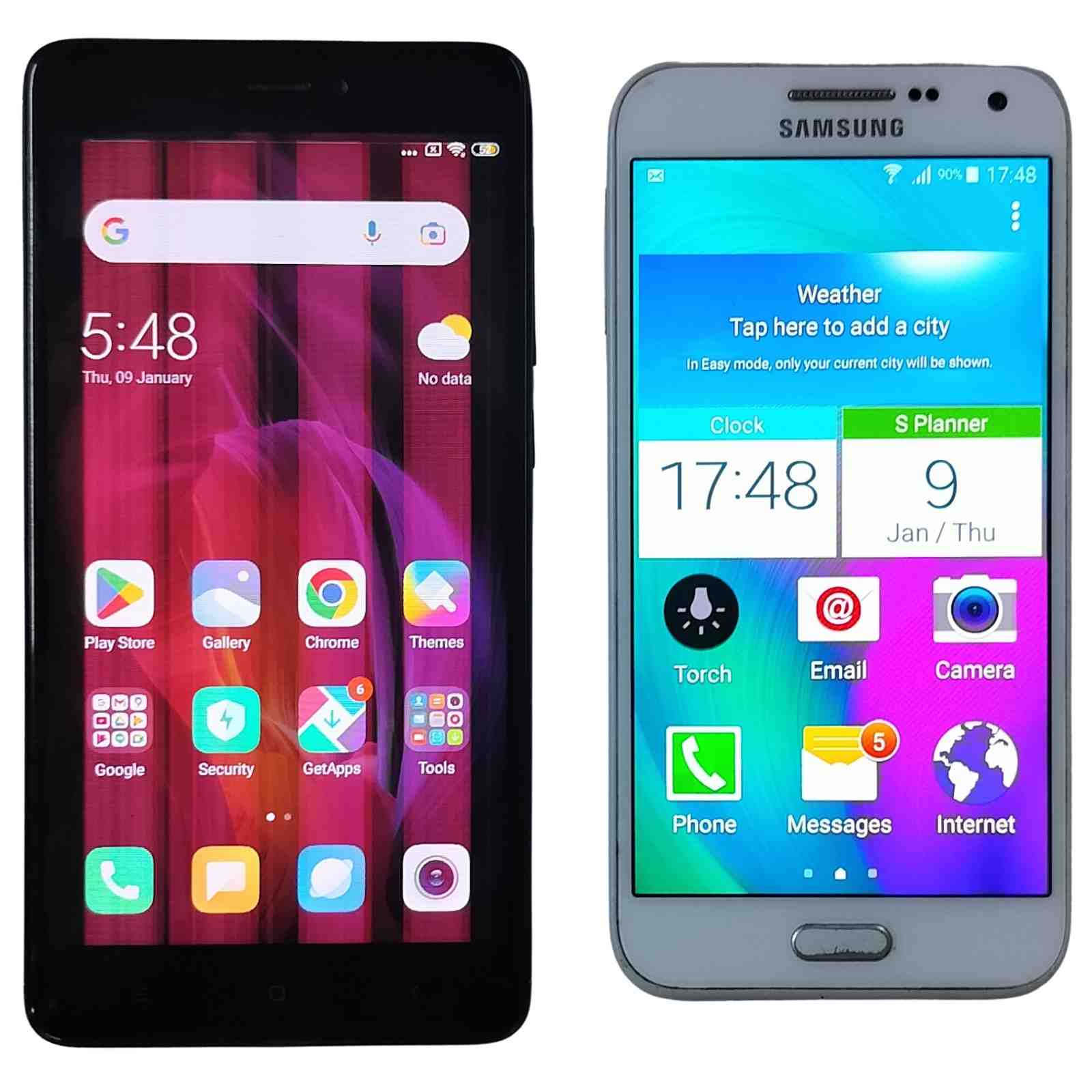 Used Combo of 2 Redmi Note 4 and Samsung Galaxy E5 Mobiles.