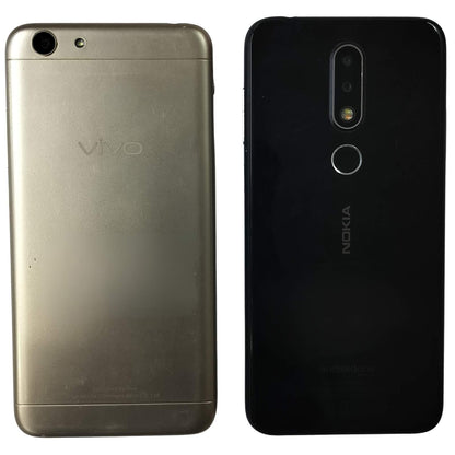 Back View Of Used Combo of 2 Vivo Y53I and Nokia 6.1 Plus Mobiles