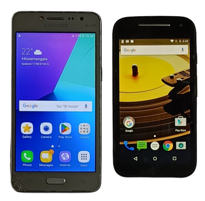 Buy Combo of  Used Galaxy Grand Prime 4G and Motorola Moto E 2nd Gen Mobiles