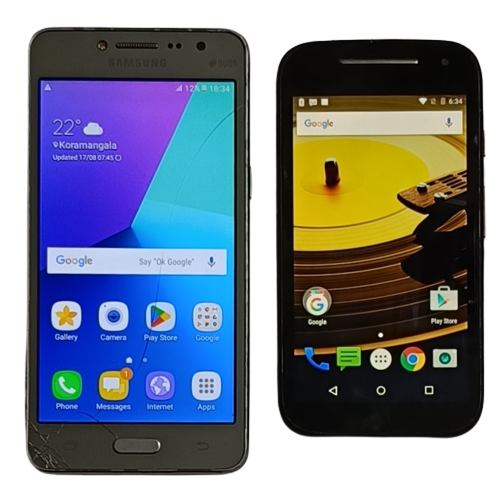 Buy Combo of  Used Galaxy Grand Prime 4G and Motorola Moto E 2nd Gen Mobiles