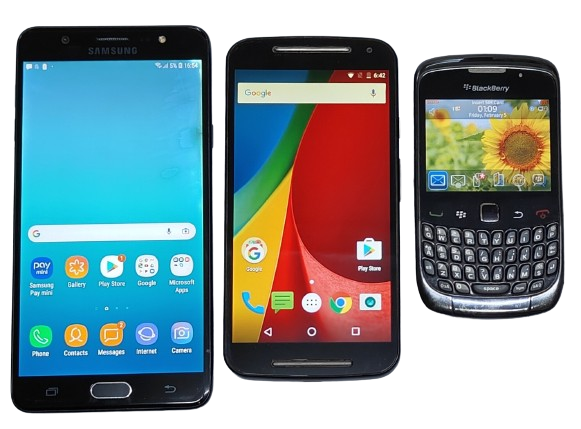 Buy Combo of Used Samsung Galaxy J7 Max + Moto G 2nd Gen and BlackBerry 9300 Mobiles