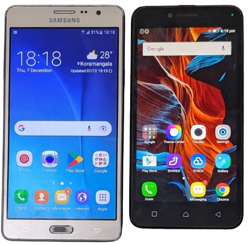Buy Combo of Used Samsung Galaxy On7 Pro and Lenovo Vibe K5 Plus Mobiles