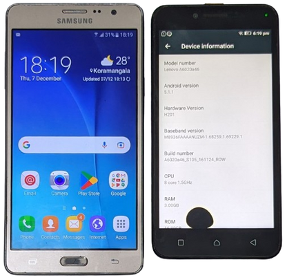 Buy Combo of Used Samsung Galaxy On7 Pro and Lenovo Vibe K5 Plus Mobiles