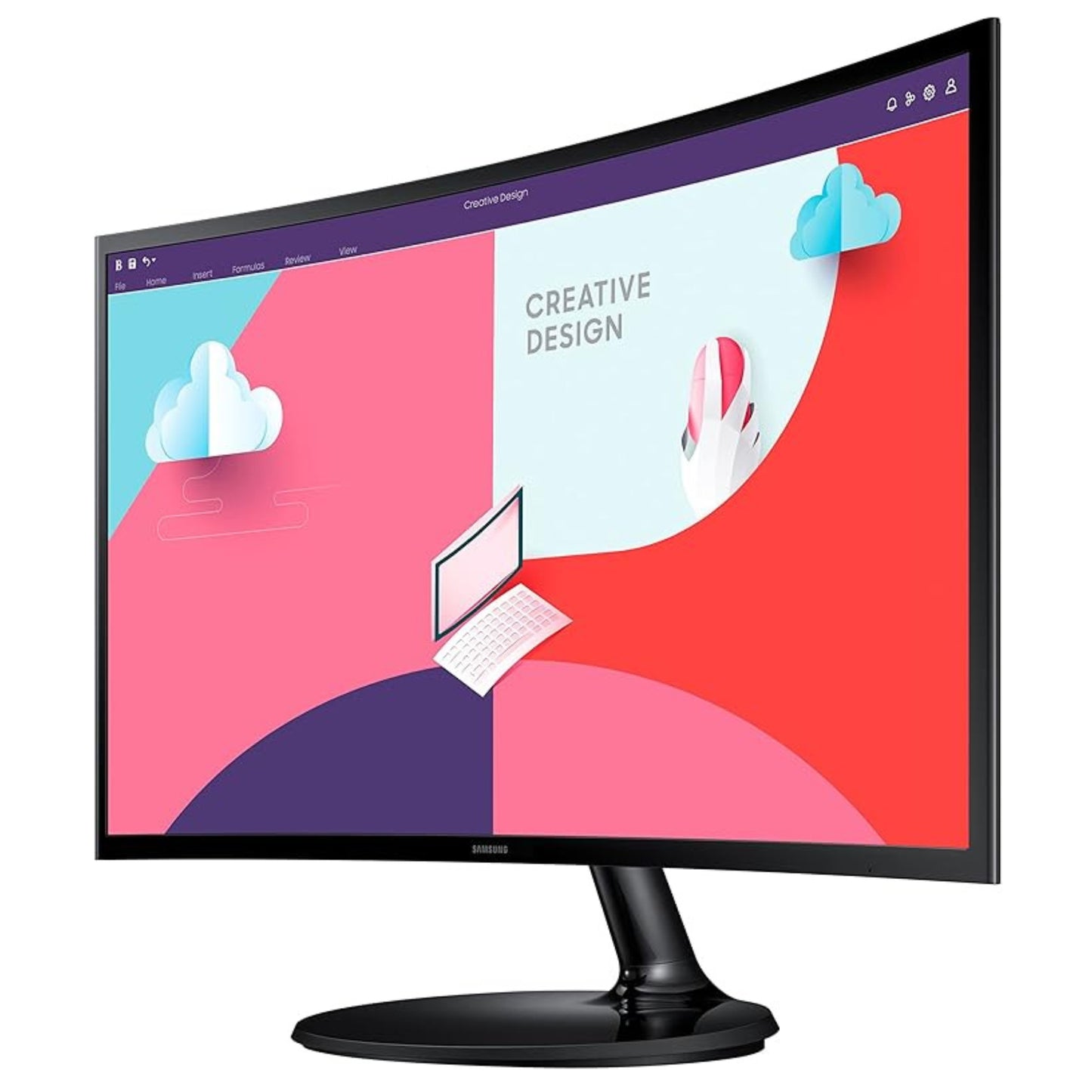 Samsung 24-Inch(59.8cm) FHD, 75 Hz, 1800R Curved 1,920 X 1,080 LED Monitor, VA Panel, Slim Design, AMD Freesync, Game Mode, Flicker Free, HDMI, Audio Port Black (New Sealed Box)