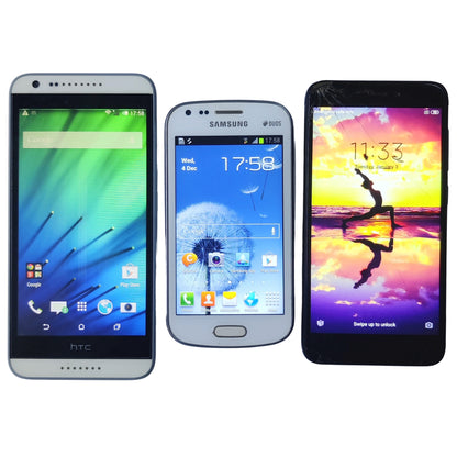 Combo of 3 HTC Desire 620G, Samsung Galaxy S Duos & Redmi Note 4 Mobiles