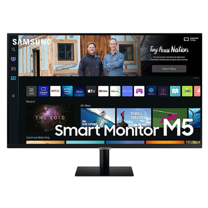 Samsung M5 27 inch  Smart LED Monitor, Speakers, Remote, 1 Billion Color, Smart Tv Apps, Tv Plus, Office 365, Apple Airplay, Dex, Bluetooth Black (Good Condition) (Delivery available only for Bangalore)