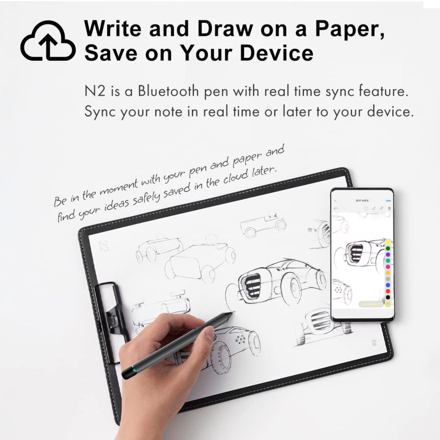 Neo Smartpen N2 Aluminum and Stainless Steel Wireless Digital Pen with 100 MB Internal Memory iOS/Android Smartphones and Tablets