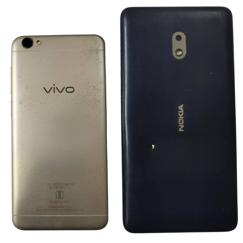 Back View Of Combo of 2 Used Vivo Y55L & Nokia 2.1 Mobiles