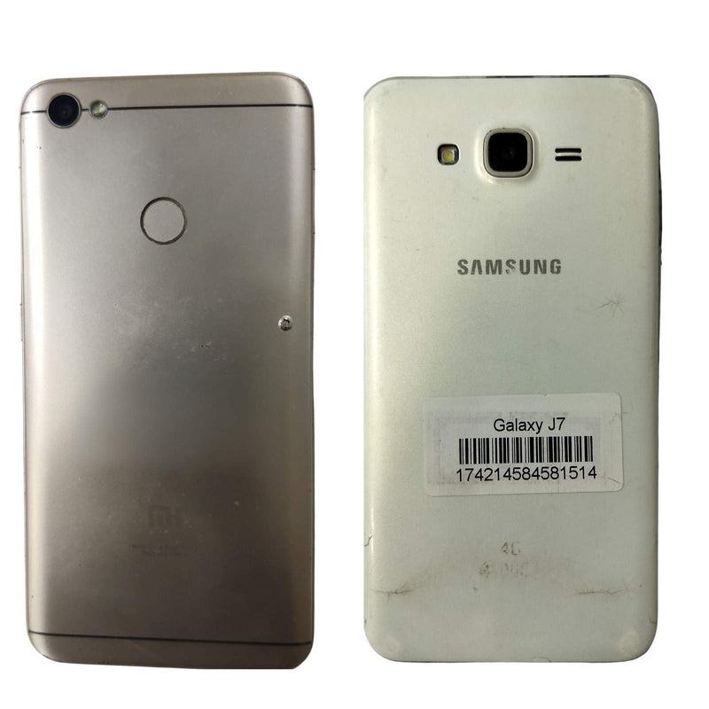Back View Of  Xiaomi Redmi 5A and Samsung Galaxy J7 Mobiles