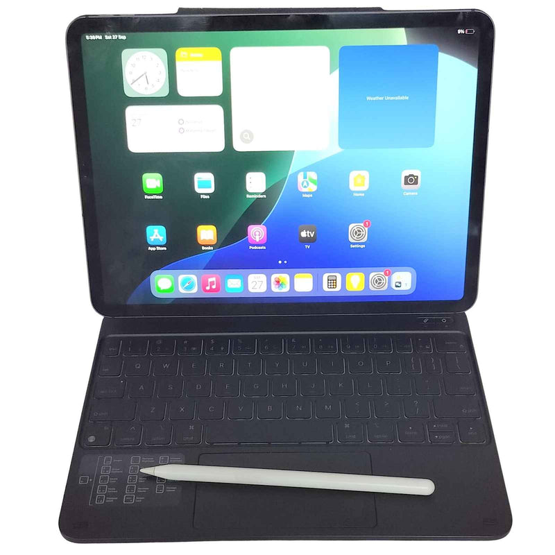 Used Apple iPad Pro 11-inch (1st Gen) Wi Fi + Cellular 256GB With Apple Pencil 2nd Gen and Typecase Edge Keyboard Case