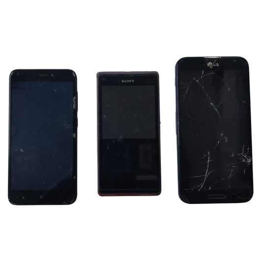 Combo of 3 Dead Xiaomi Redmi 4 & Sony Xperia & LG Optimus G Pro Mobiles - Budli