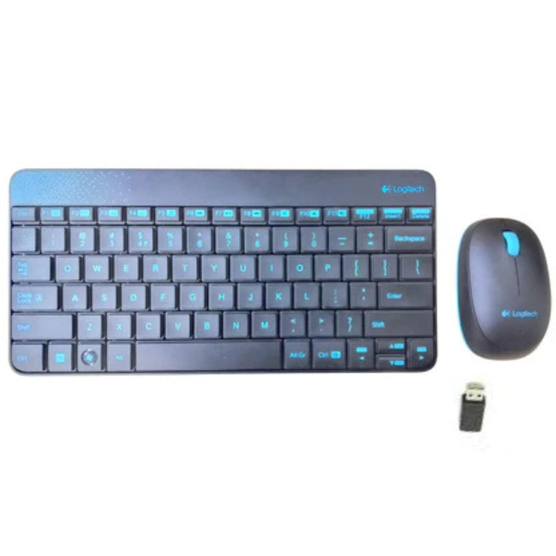Used Logitech MK240 Combo Wireless Keyboard and Mouse Blue - Budli