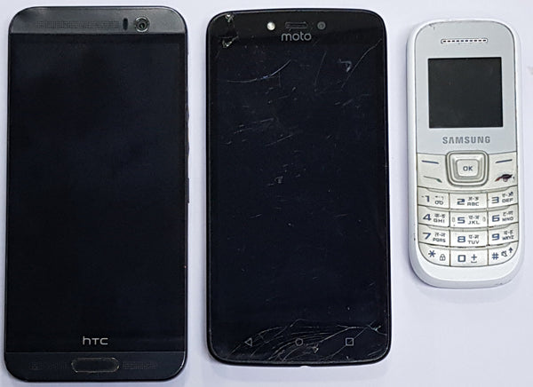 Buy Combo of Dead HTC One Me + Motorola Moto C Plus and Samsung Guru 1200 (GT-E1200Y) Mobiles