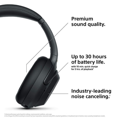 Sony WH-1000XM3 Wireless Noise Cancelling Headphone with Mic for Phone Calls, 30 Hours Battery Life, Quick Charge, Touch Control & Alexa Voice Control Black  (Like New - Brand warranty)