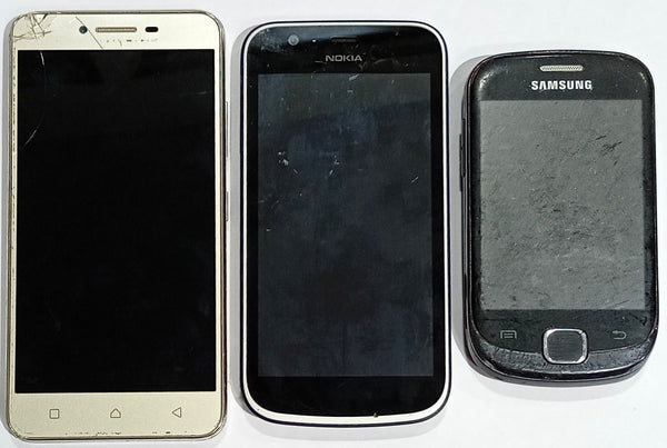 Buy Combo of Dead Lenovo Vibe K5 + Nokia 1 + Samsung Galaxy Fit S5670 Mobiles