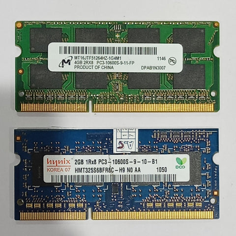 Buy Combo of MT 4GB PC3 RAM and Hynix 2GB PC3 RAM For Laptop