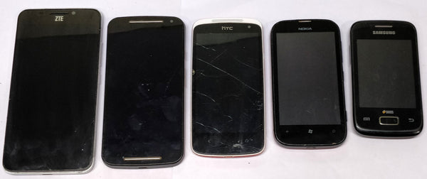 Buy Combo of Dead Motorola Moto G2 + Nokia Lumia 510 + HTC Desire 500 + ZTE And Samsung Mobiles