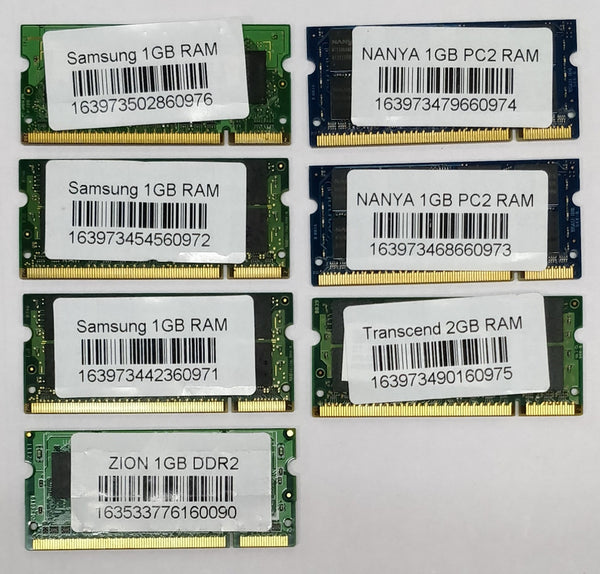 Buy of 1GB DDR2 / PC2 RAM (6Qty) and 2GB DDR2 RAM (1Qty) For Laptop | Budli