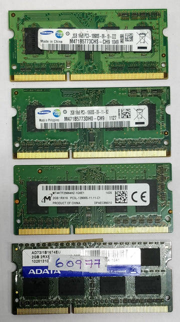 Buy Combo of Samsung 2GB PC3 RAM (2Qty) + 1 ADATA 2GB PC3 RAM and 1 MT 2GB PC3L RAM For Laptop - Budli Certified