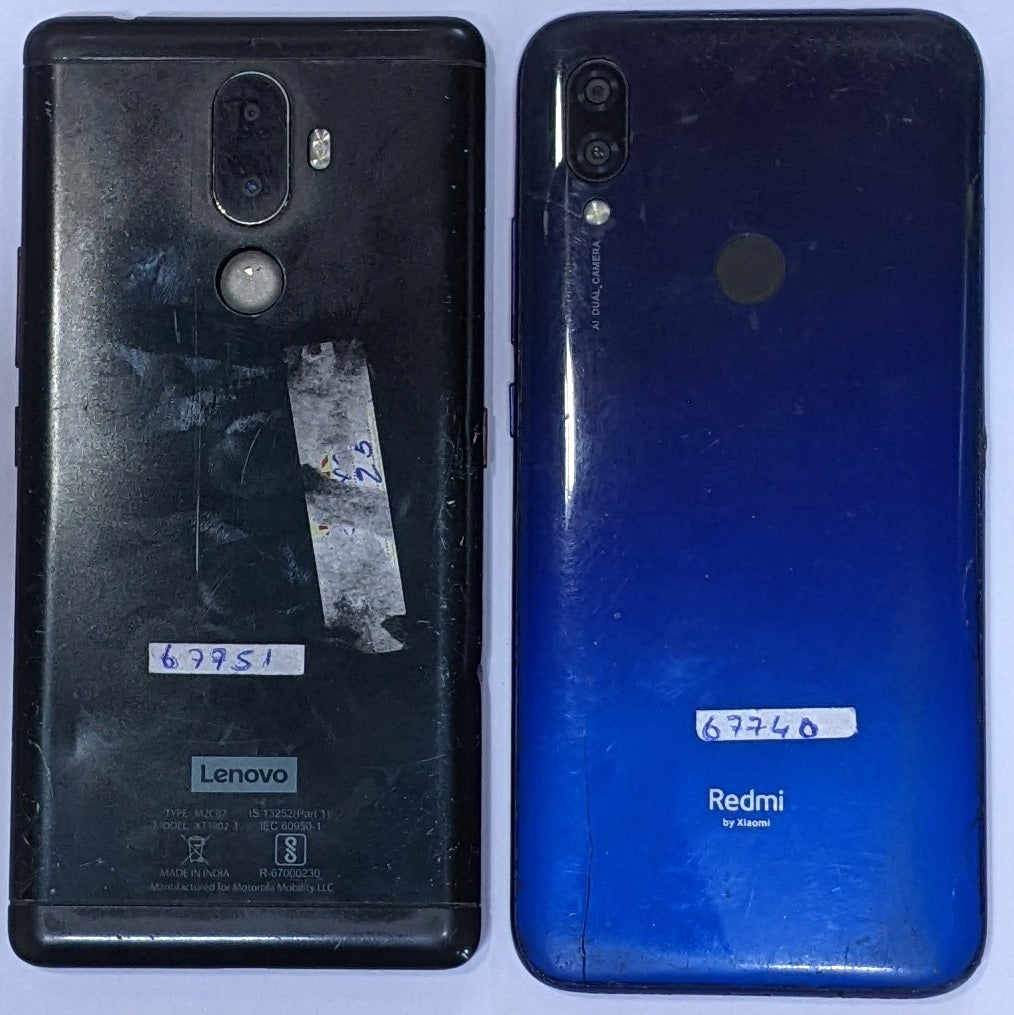 Back View Of  Lenovo K8 Note and Gionee F103 Pro 